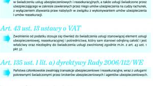 Zwolnienia z opodatkowania VAT usług ubezpieczeniowych, reasekuracyjnych i pośrednictwa