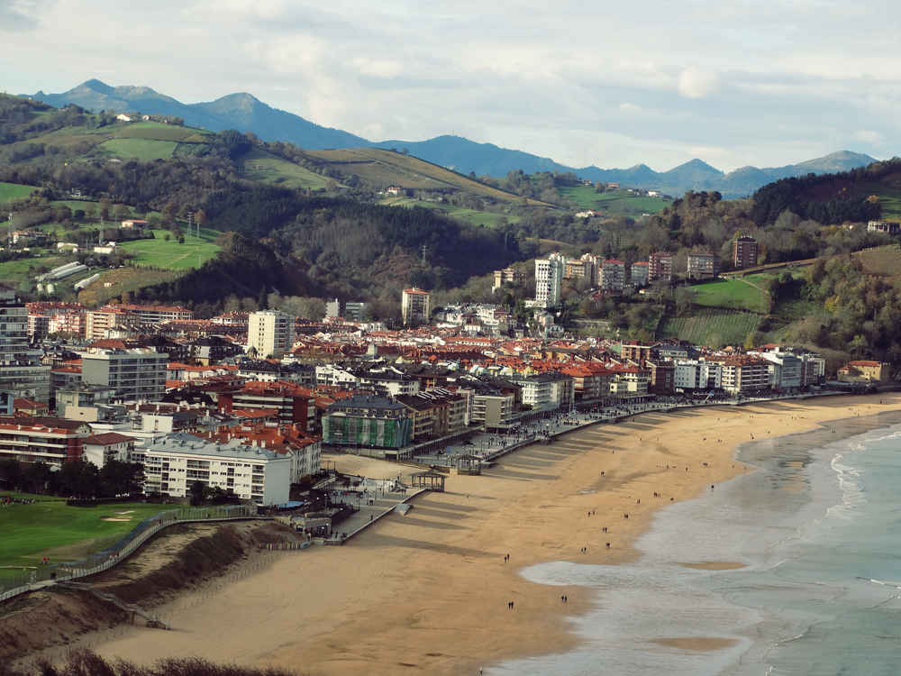 Zarautz, plaża, Hiszpania, lato, wakacje
