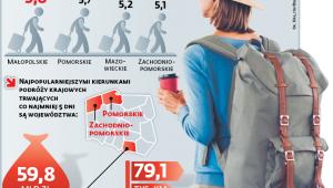 Liczba Polaków, którzy odwiedzili dane województwo w 2016 r. i mieli w nim przynajmniej jeden nocleg (w mln)