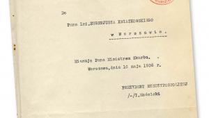 Akt mianowania Eugeniusza Kwiatkowskiego na ministra skarbu, maj 1936 r.